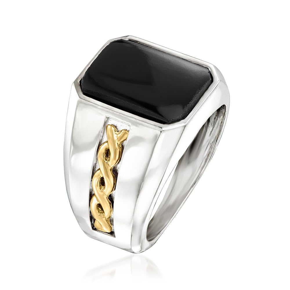 Ross-Simons Men's Black Onyx Ring in Sterling Silver and